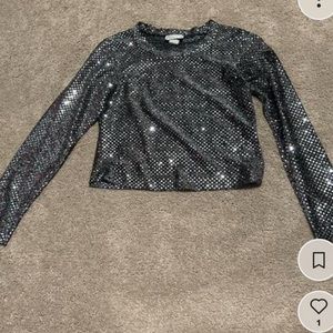 In Charge silver sequin top